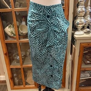 Escada  Blue Green Patterned Skirt